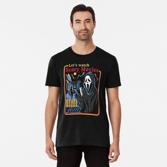 Scary Movie Ghost Face Shirt Men's Size XL Black Graphic Horror Halloween - Picture 1 of 8